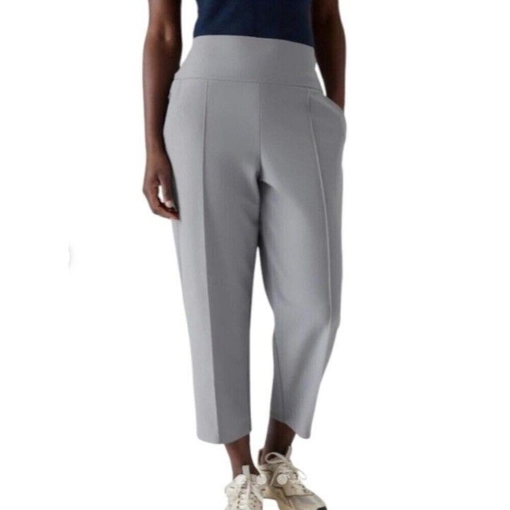 Athleta Stellar High Rise Crop Pant Sz 4P Coastline Blue Commute Travel Pant